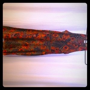 Bright pink, coral, and purple floral dress